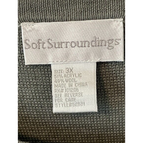 Soft Surroundings Peacoat Women’s Size 3X Acrylic Wool Double Breasted Gray - Picture 6 of 7